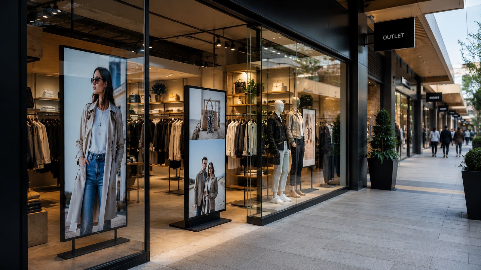 Illustration d'un dispositif d'affichage dynamique Pixium pour le secteur Retail
