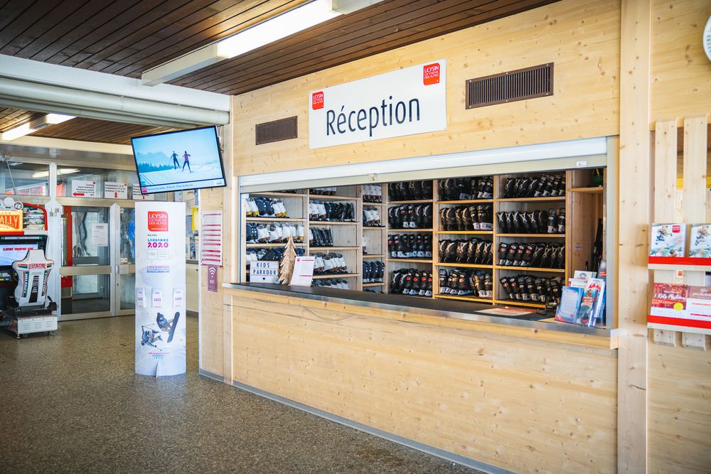 Écran d'accueil à la réception, Leysin Tourisme