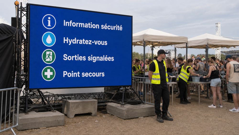 Illustration : Sécurité & annonces, secteur Festivals