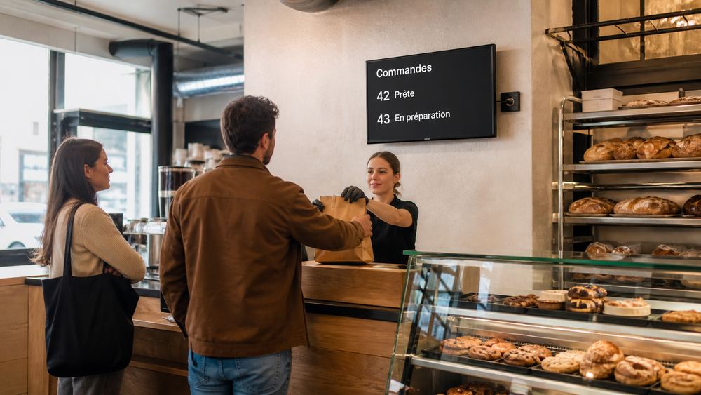 Illustration : Attente au comptoir, secteur Horeca
