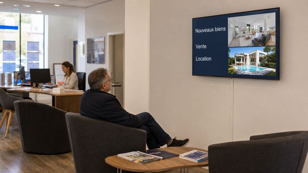 Illustration : Accueil & attente, secteur Immobilier