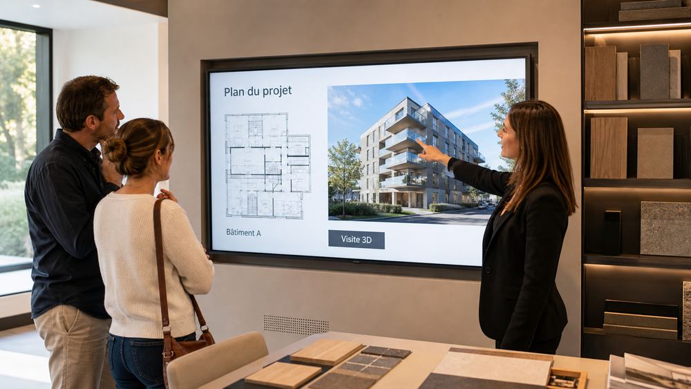 Illustration : Showroom & visites, secteur Immobilier