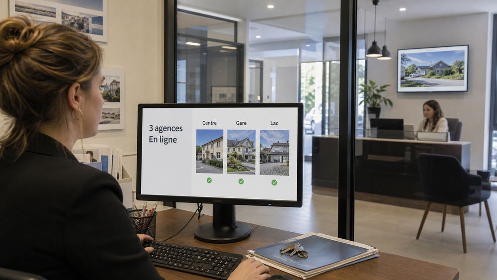 Illustration : Plusieurs agences, secteur Immobilier
