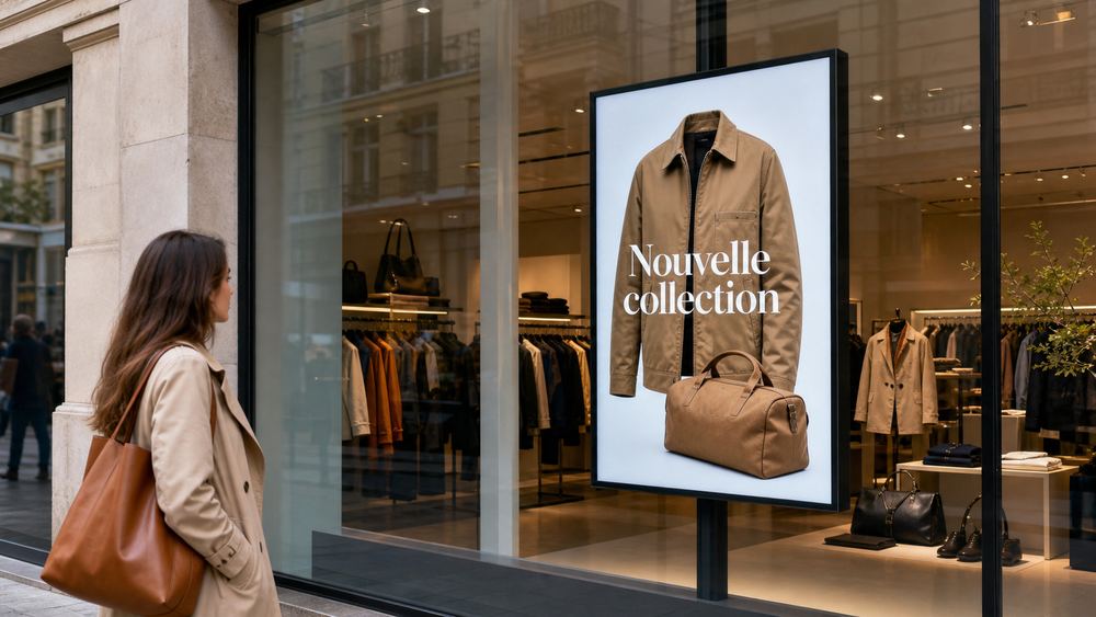 Illustration : Vitrine digitale, secteur Retail